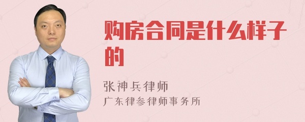 购房合同是什么样子的,购房合同长啥样