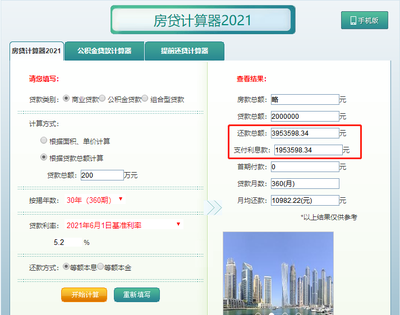 房屋按揭贷款计算器2022,房屋按揭贷款计算器2024最新计算公式